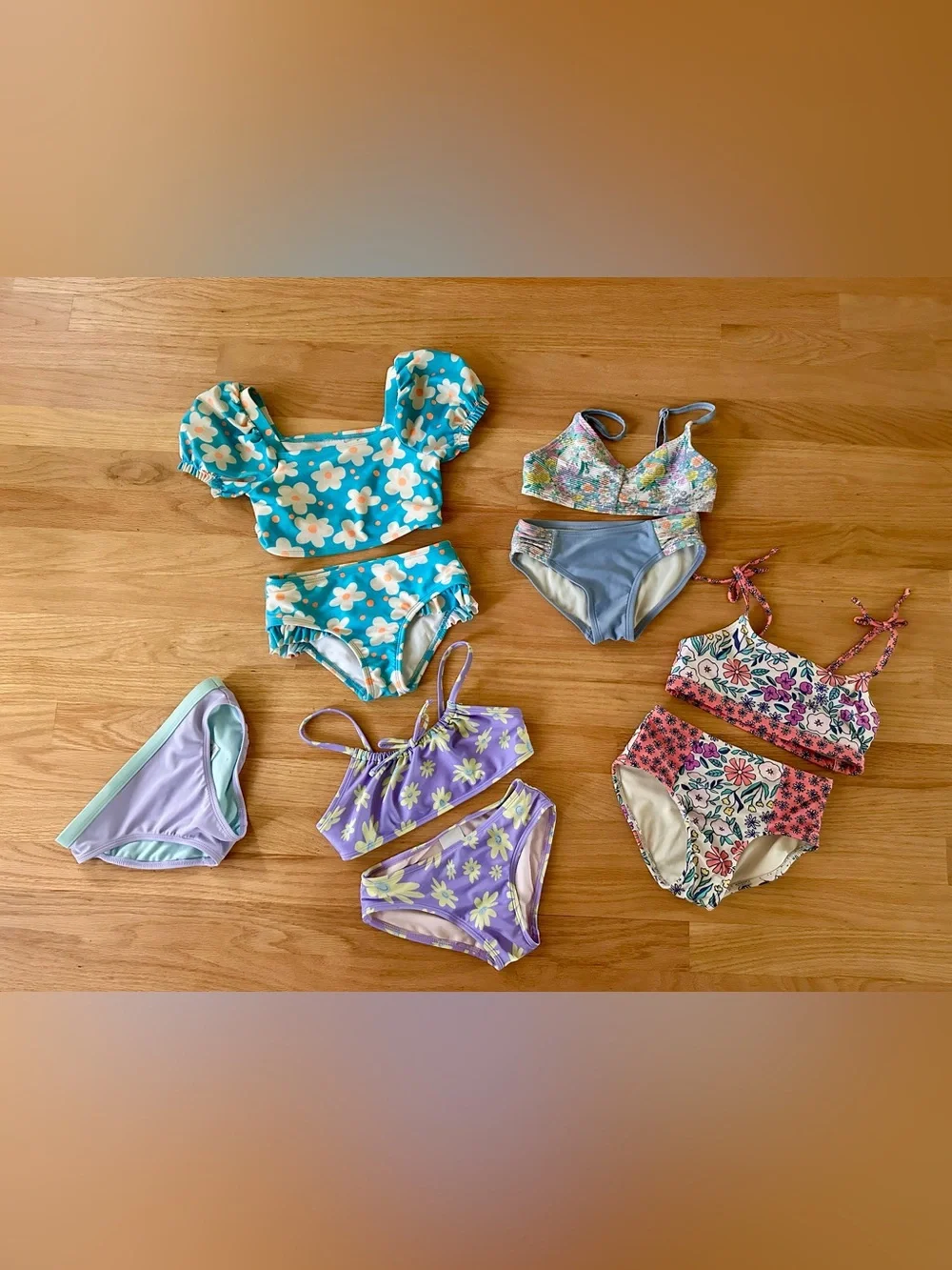 Girls bundle Two-Piece bikini Swimsuit lot-  Sz 4/5 cat and Jack art class